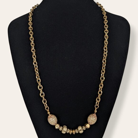 (2/$20) Dyed Bone Beaded Chain Necklace - Picture 2 of 5